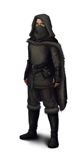 Night Fox outfit cloak+mask blackF.png